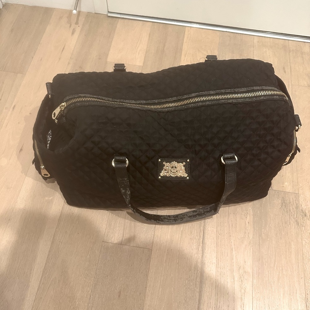 Juicy Couture Black Quilted Weekender/ Duffle Bag